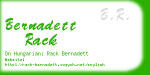 bernadett rack business card